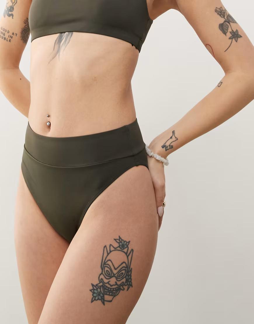 ZIELONY DÓŁ OD BIKINI WYSOKI STAN 