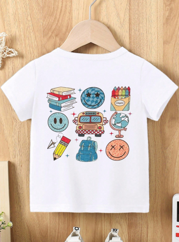 biały t-shirt nadruk 