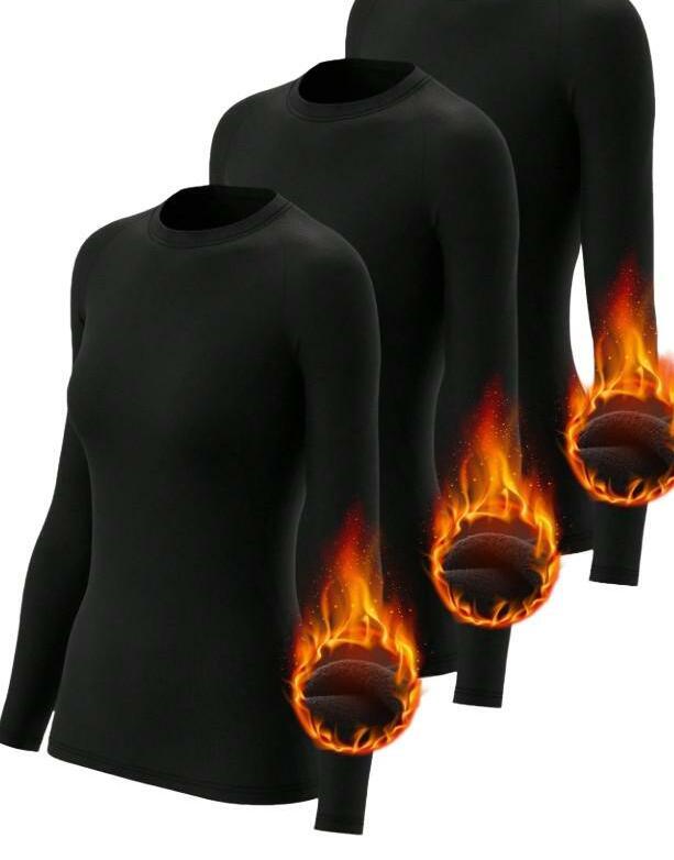 ocieplana bluzka z długim rękawem 2 pack