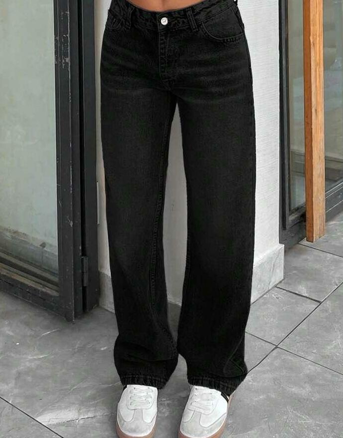 PROSTE SPODNIE JEANS WYSOKI STAN