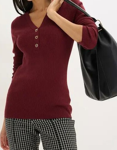 SWETER DAMSKI PLUS SIZE Z DEKOLTEM V 