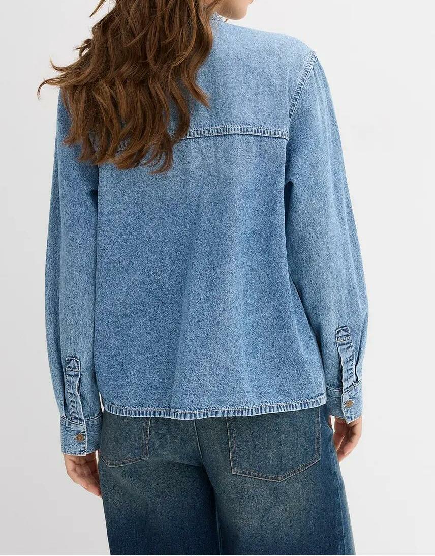 BLUZKA DAMSKA PLUS SIZE WIĄZANY DEKOLT DŁUGI RĘKAW BAWEŁNA
