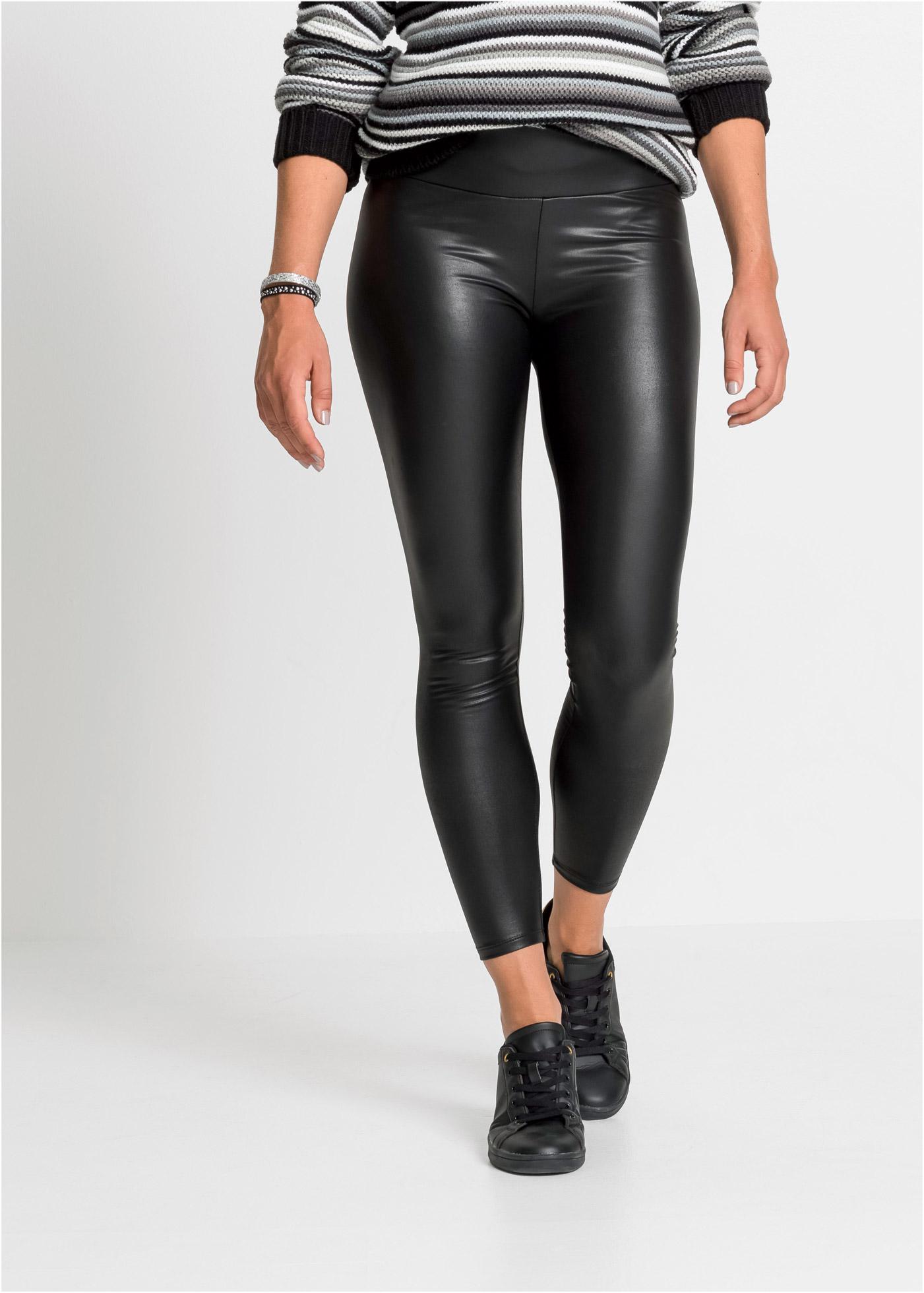 CZARNE LEGGINSY IMITACJA SKÓRY