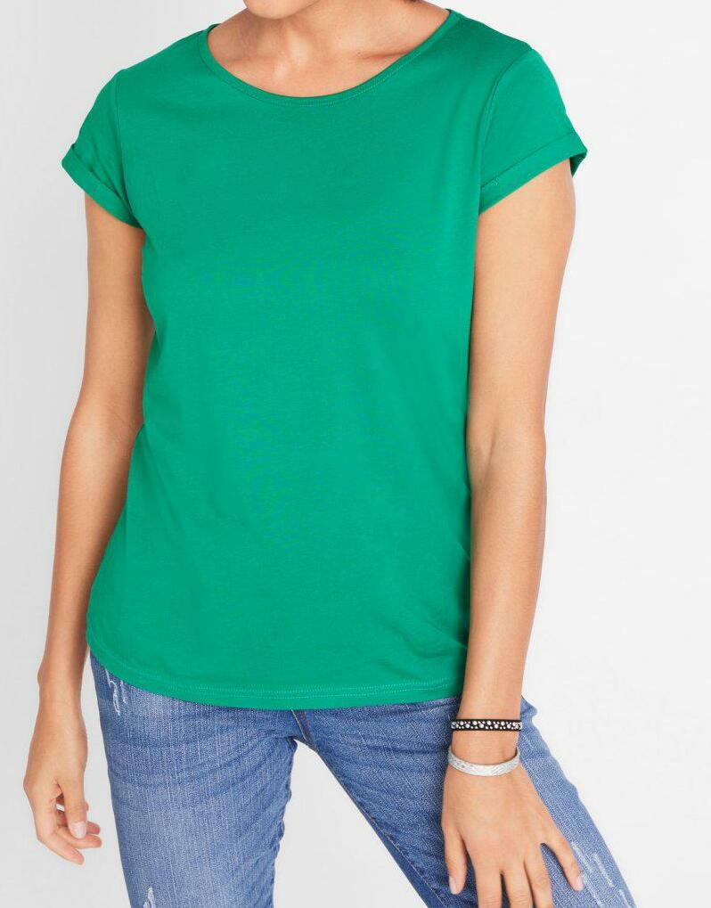 T-SHIRT DAMSKI BAWEŁNIANY OKRĄGŁY DEKOLT