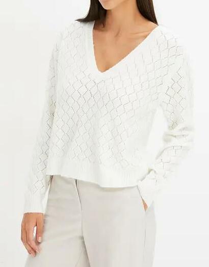 KRÓTKI SWETER AŻUROWY