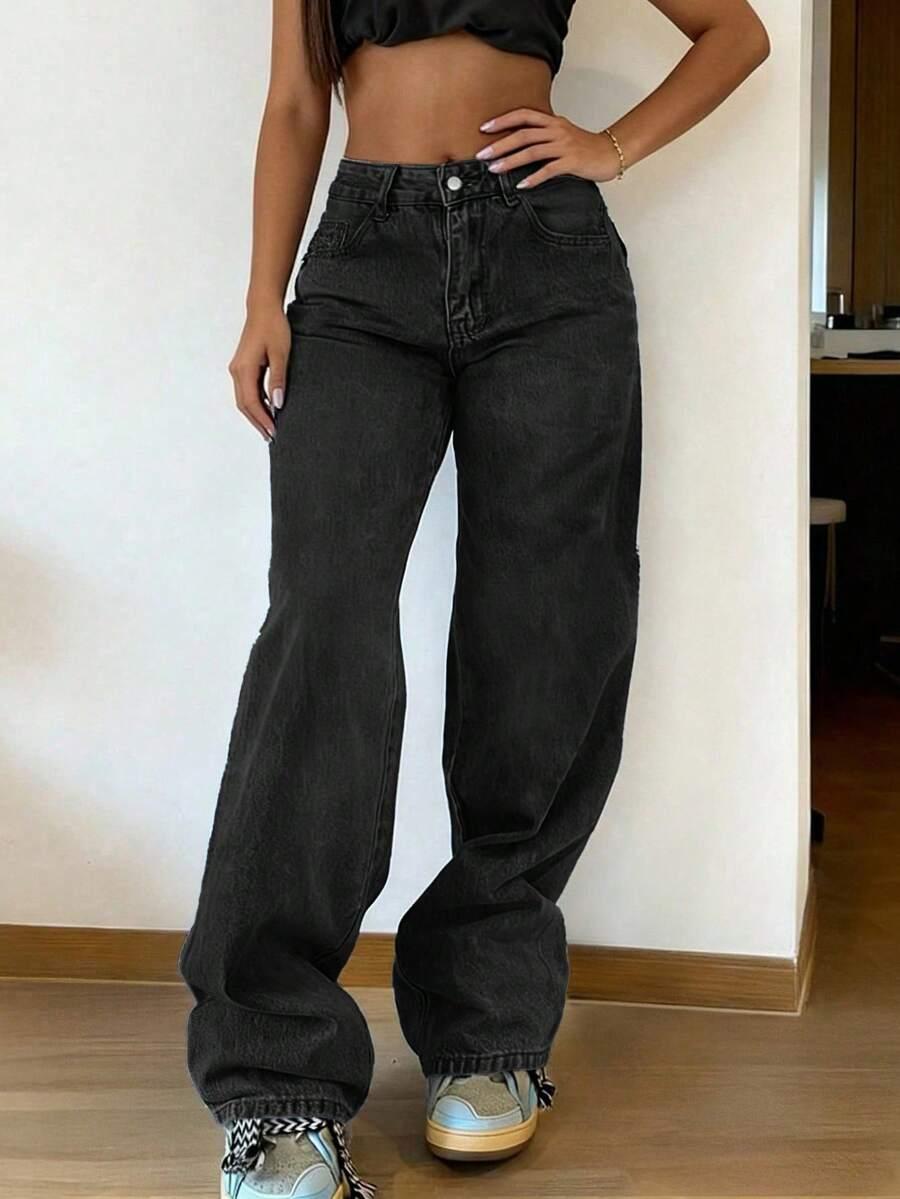 SZEROKIE SPODNIE JEANS