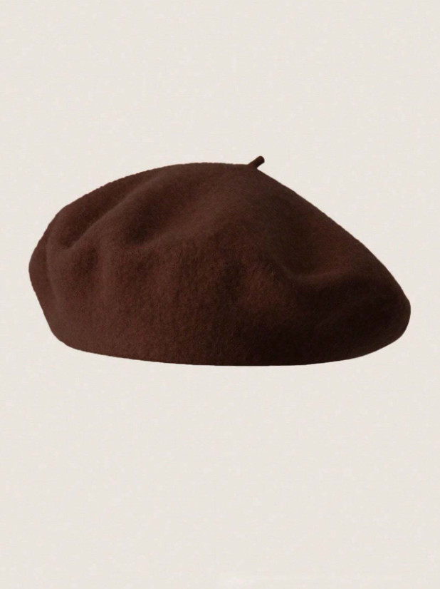 brązowy BERET CASUAL