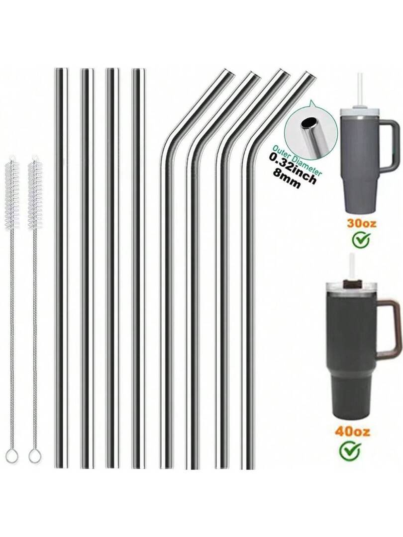 zestaw metalowych słomek 4-pack