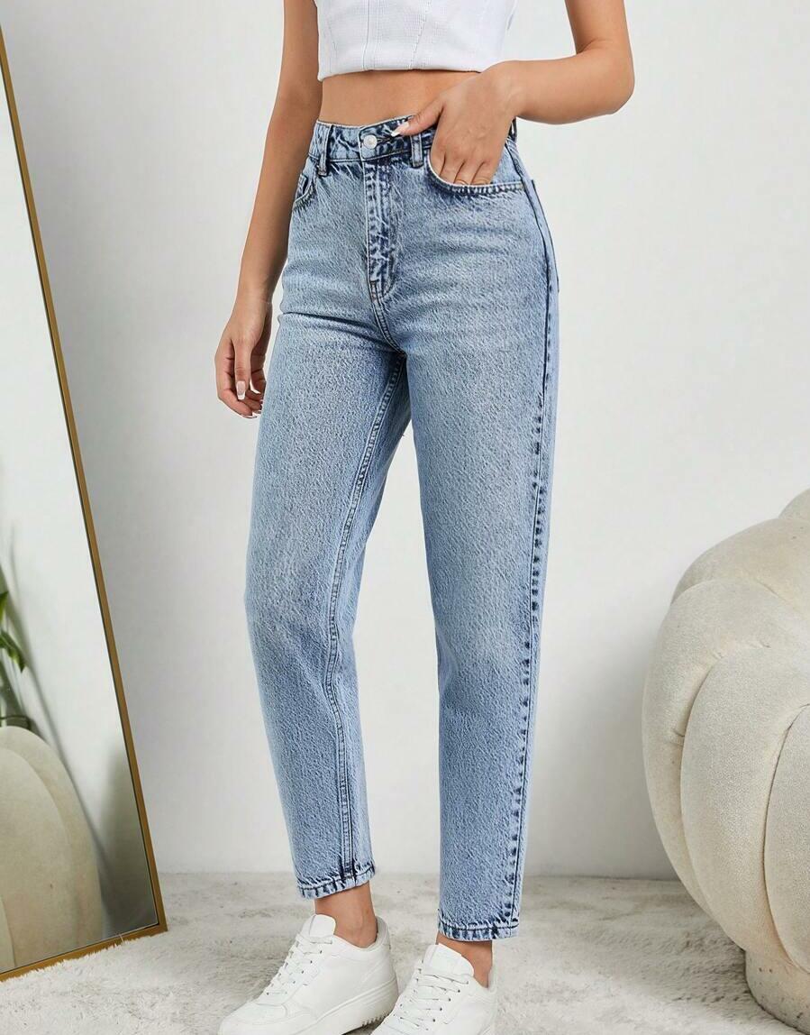 SPODNIE MOM JEANS