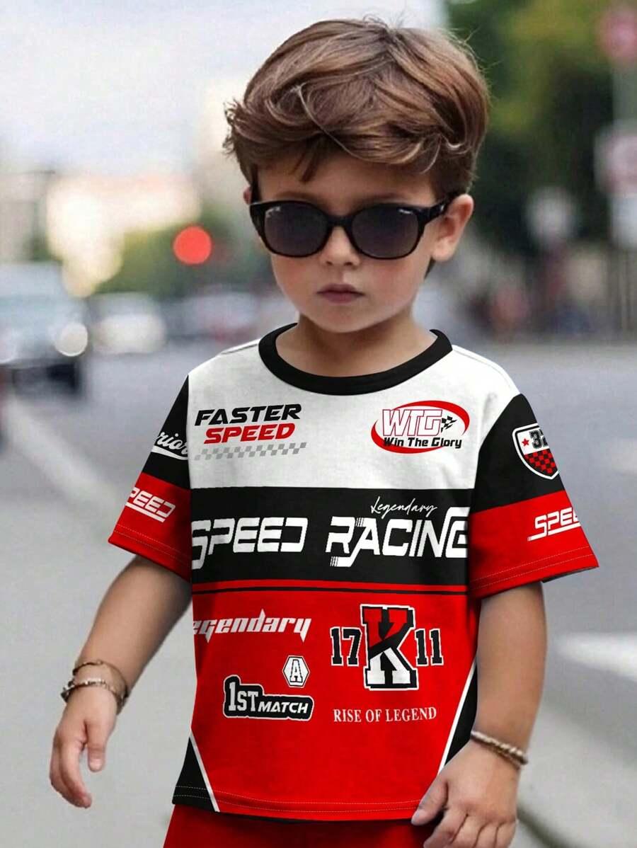 t-shirt nadruk okrągły dekolt