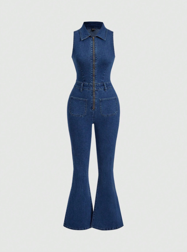 NIEBIESKI KOMBINEZON JEANS