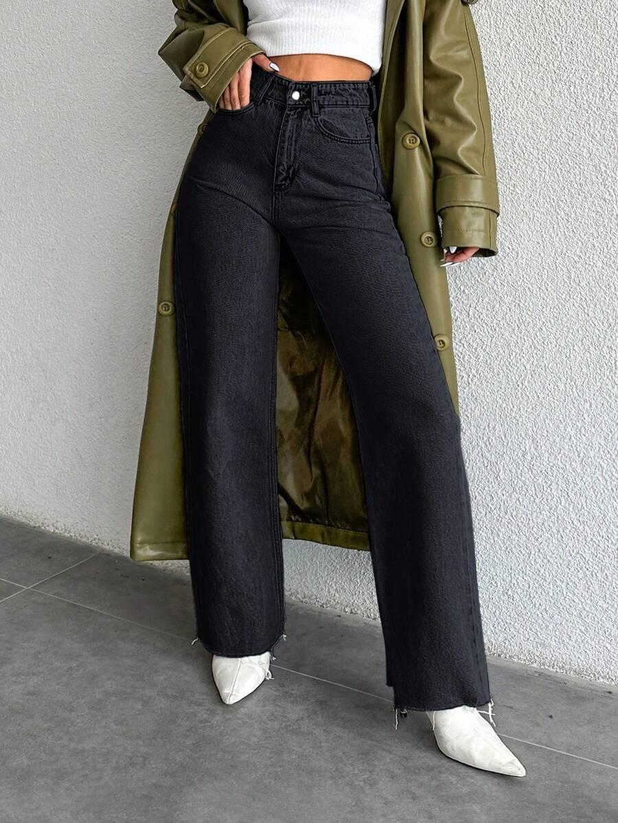 czarne jeansy wysoki stan