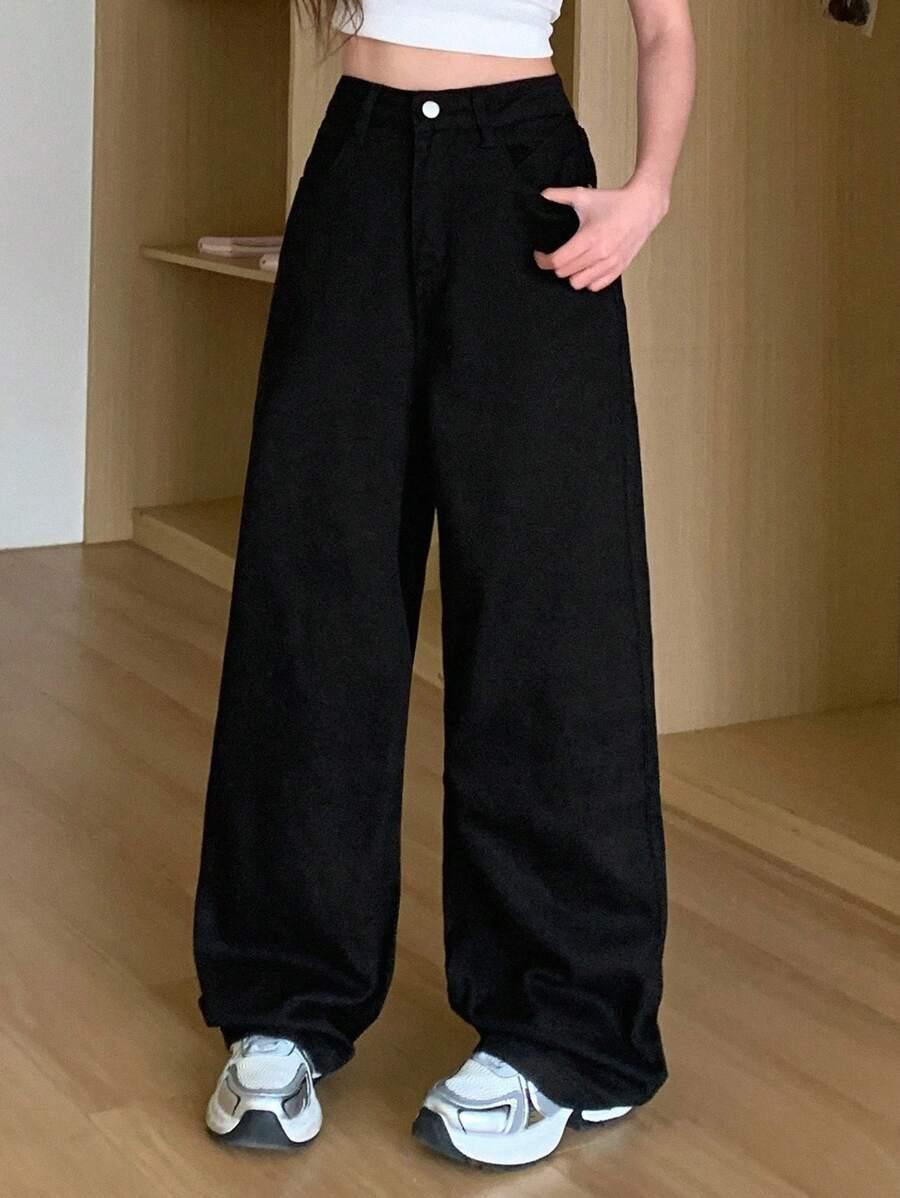 CZARNE SPODNIE JEANS