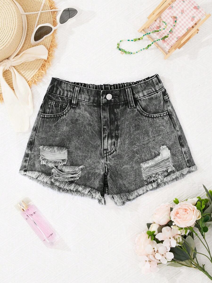 szare spodenki jeans
