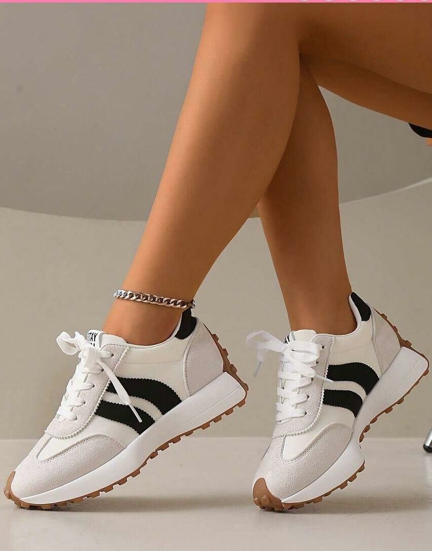 SZNUROWANE BUTY SPORTOWE KONTRAST