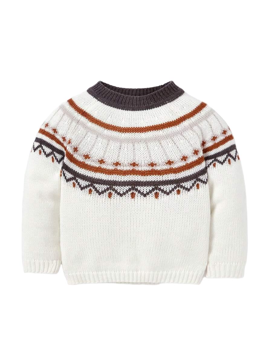 SWETER NIEMOWLĘCY Z WZOREM