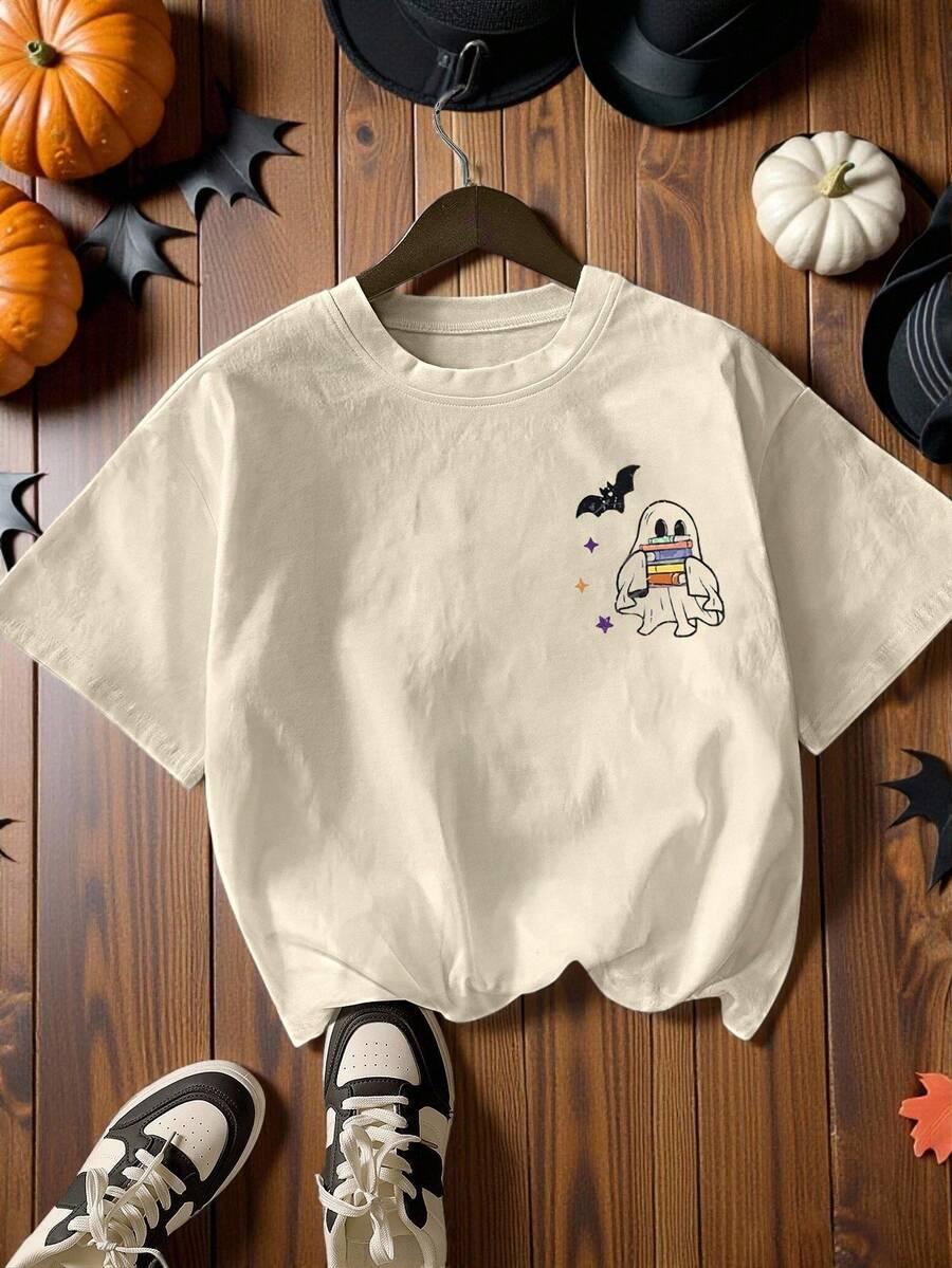 beżowy t-shirt print
