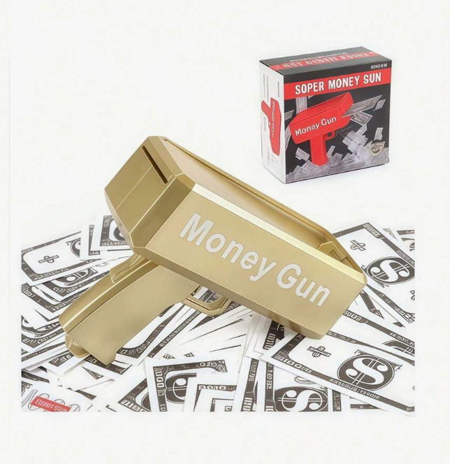złoty PISTOLET NA BANKNOTY