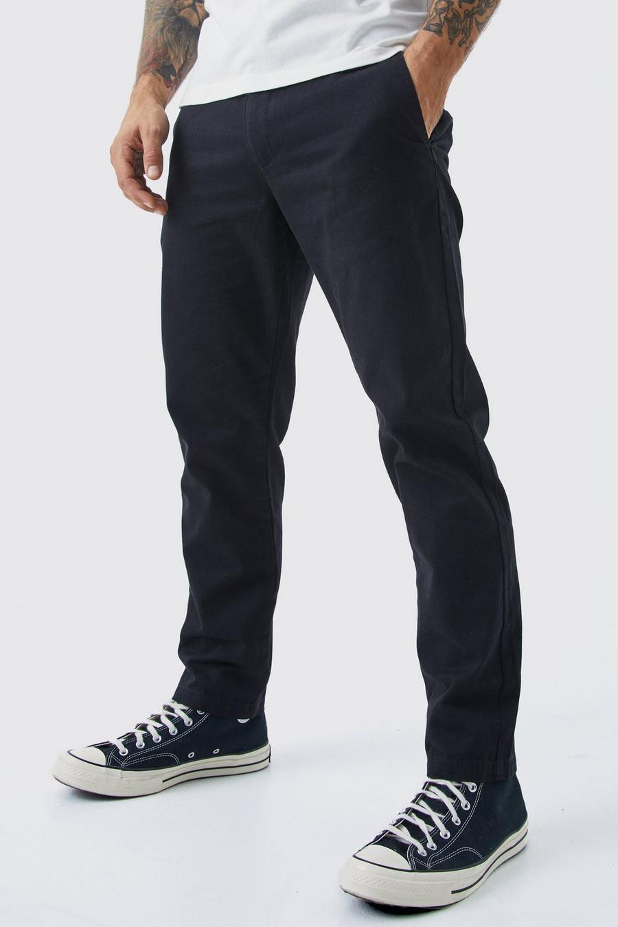 CZARNE SPODNIE CHINOS SLIM FIT