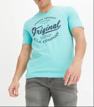 T-SHIRT MĘSKI BAWEŁNIANY Z NADRUKIEM