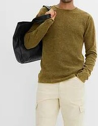 SWETER MĘSKI PLUS SIZE BAWEŁNIANY OKRĄGŁY DEKOLT