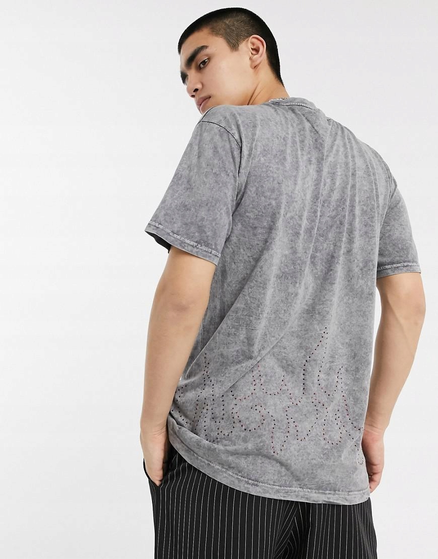 T-SHIRT OVERSIZE WASH EFFECT ZDOBIENIE