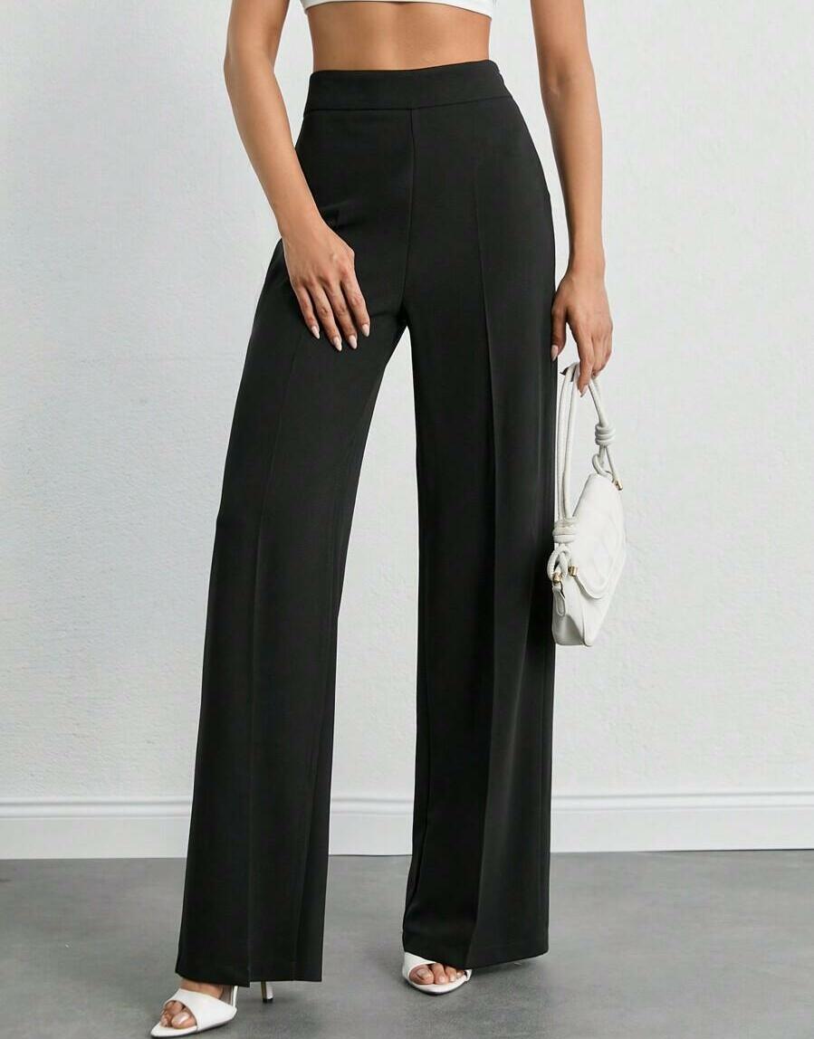 ELEGANCKIE SPODNIE W KANT WYSOKI STAN