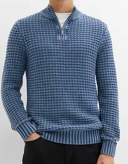 GRUBY SWETER Z EFEKTEM SPRANIA