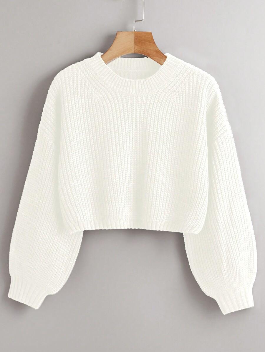 kremowy KRÓTKI SWETER