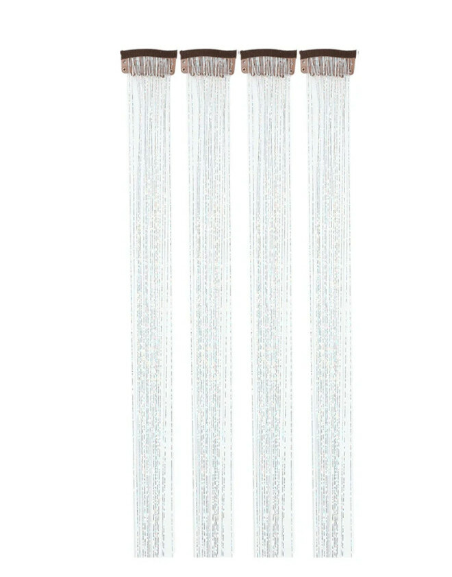 Srebrne DOCZEPIANE PASEMKA DO WŁOSÓW 4-PACK