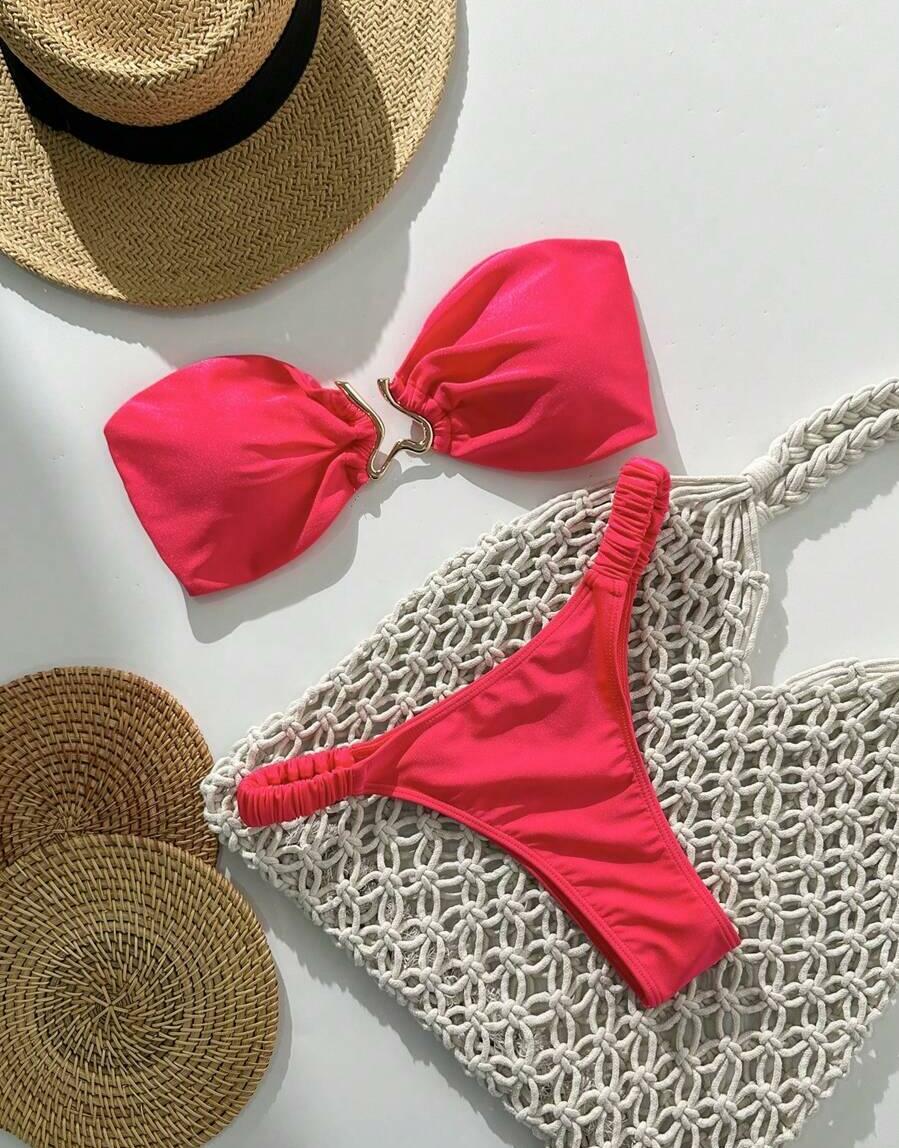 RÓŻOWY KOMPLET BIKINI