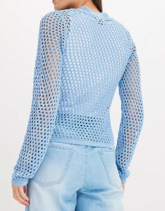 SWETER AŻUROWY ROZPINANY