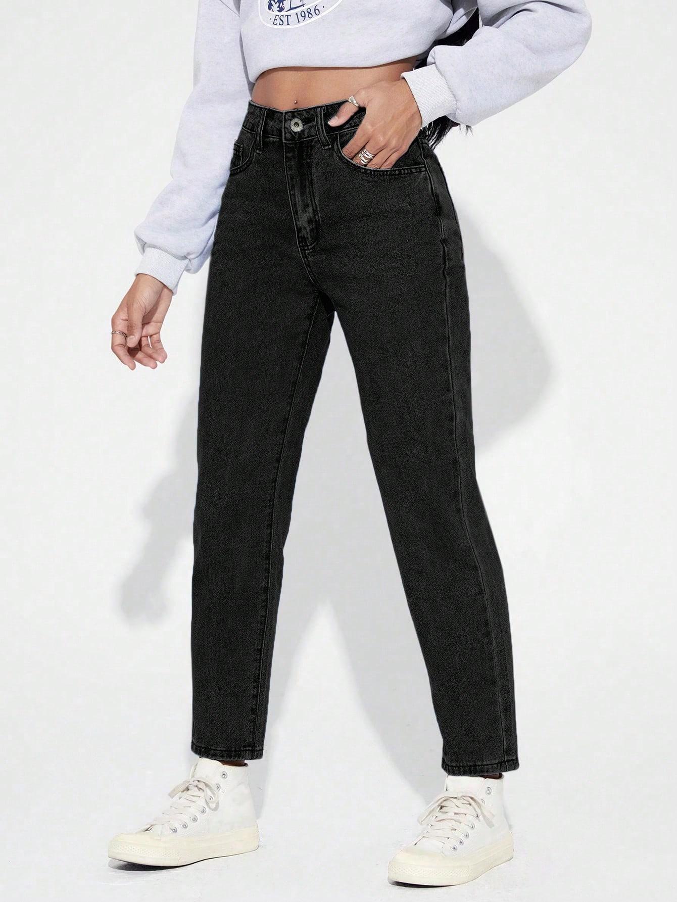 CZARNE SPODNIE JEANS 