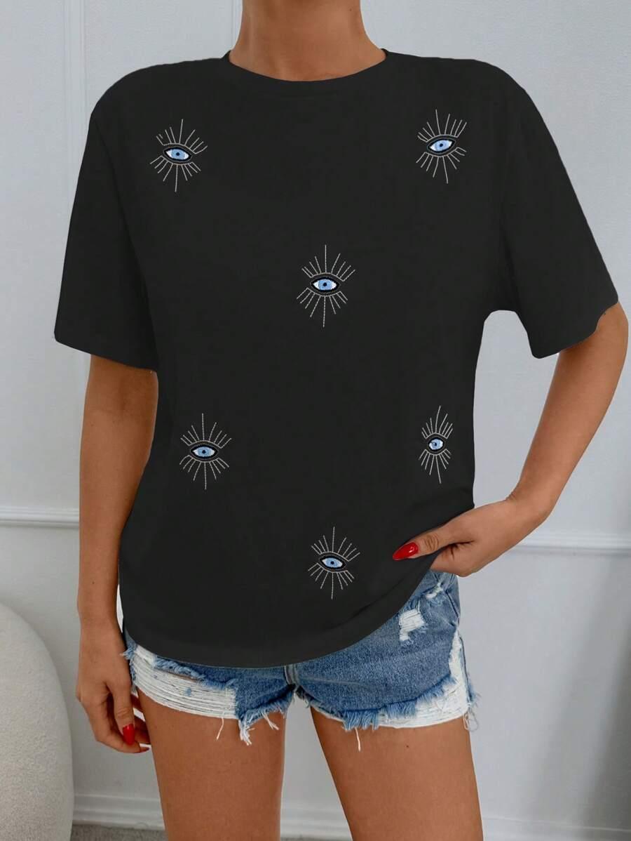 CZARNY T-SHIRT PRINT