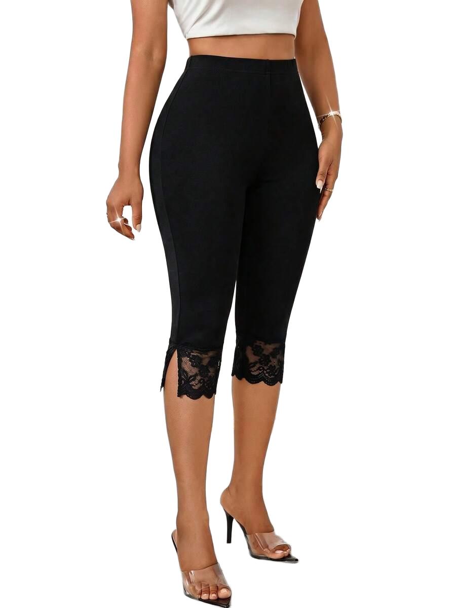 LEGGINSY CAPRI Z KORONKĄ