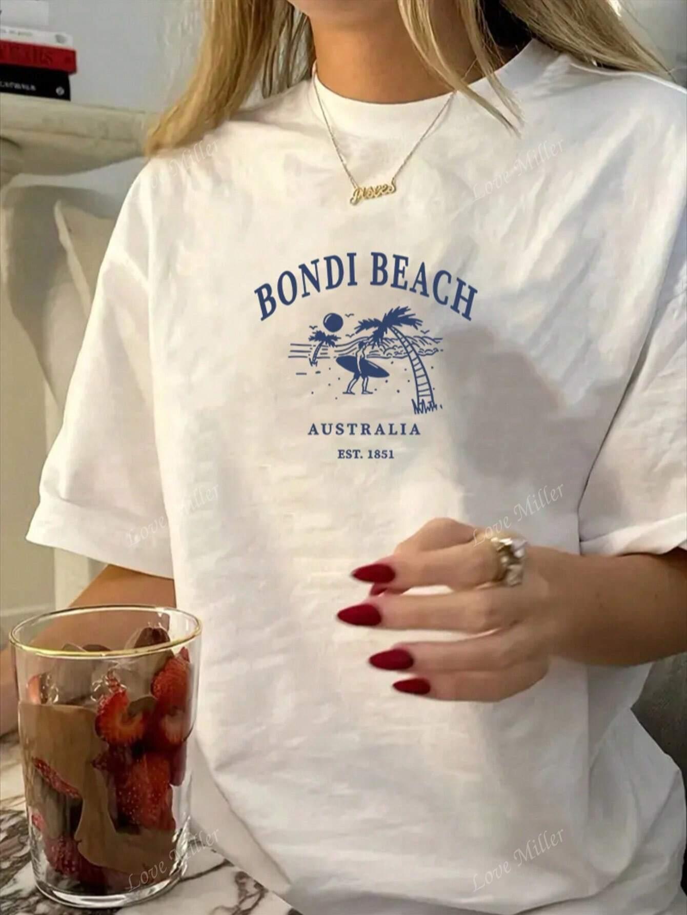 biały t-shirt print