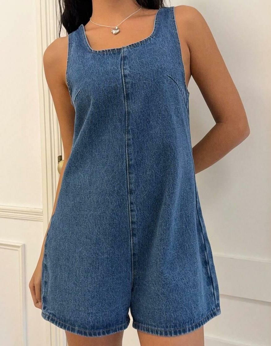 krótki kombinezon jeans