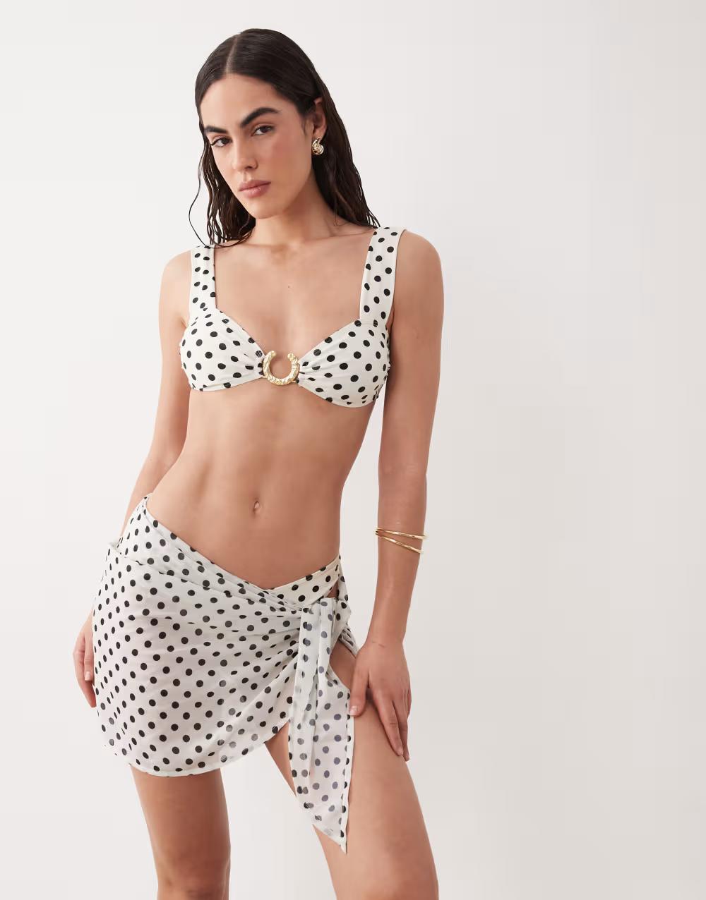 chusta w groszki sarong wiązanie