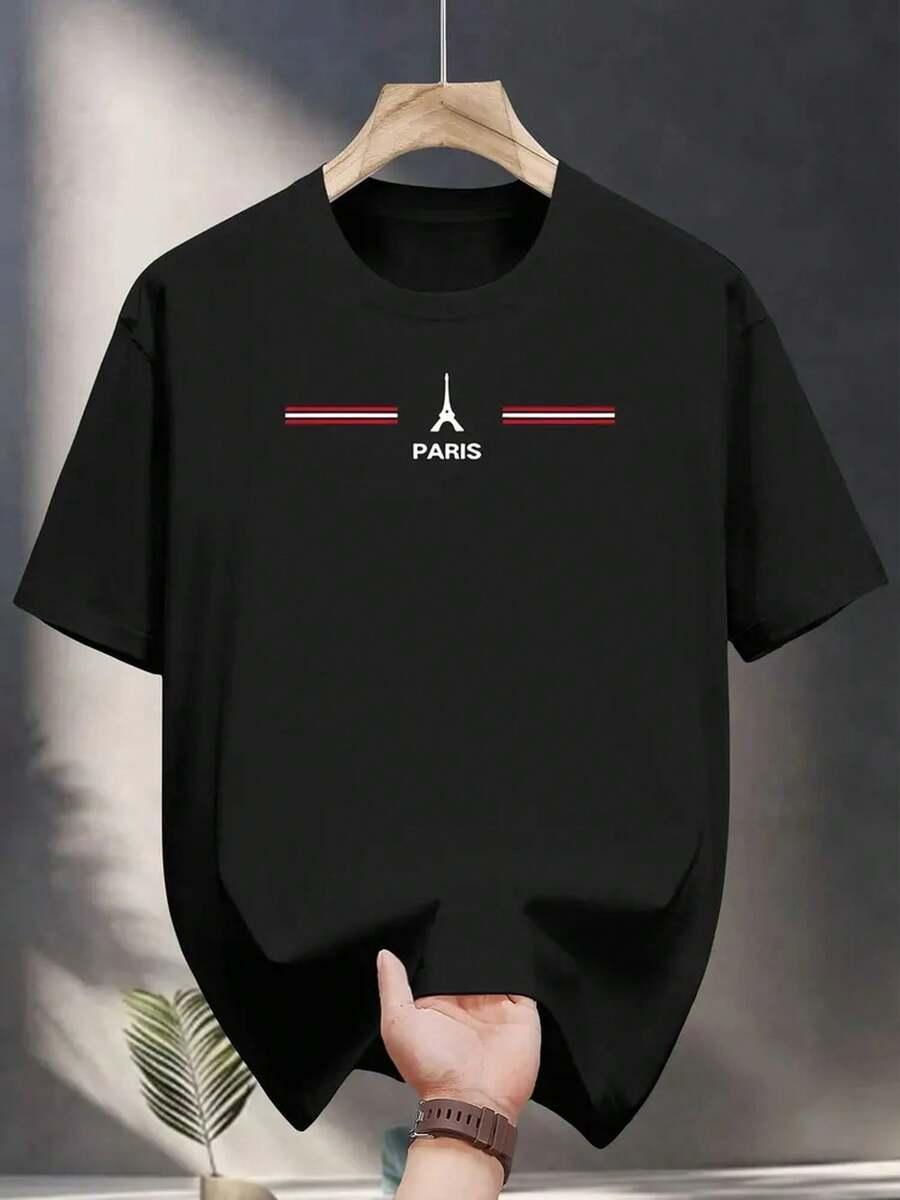 czarny t-shirt print