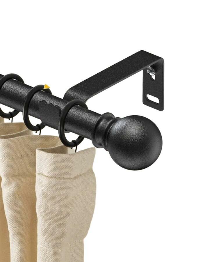 czarny regulowany karnisz 2-pack