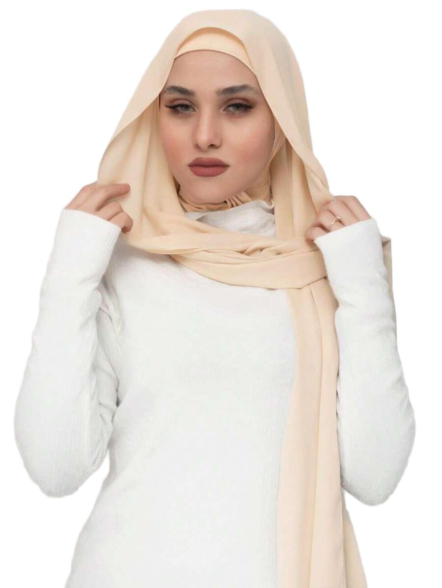 beżowa chusta na głowę turban