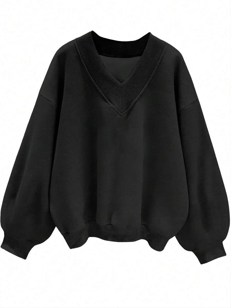 czarna bluza v-neck