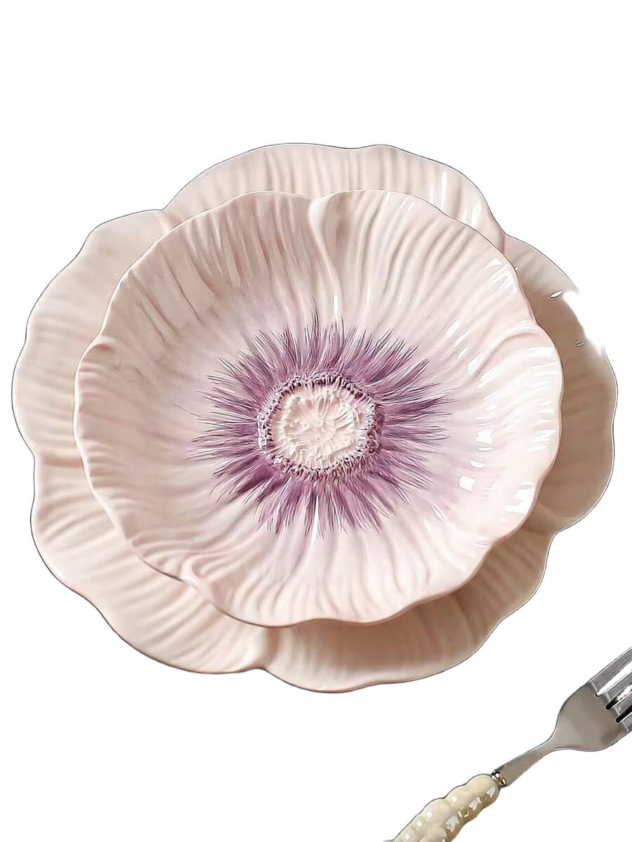 fioletowy talerz kwiatek