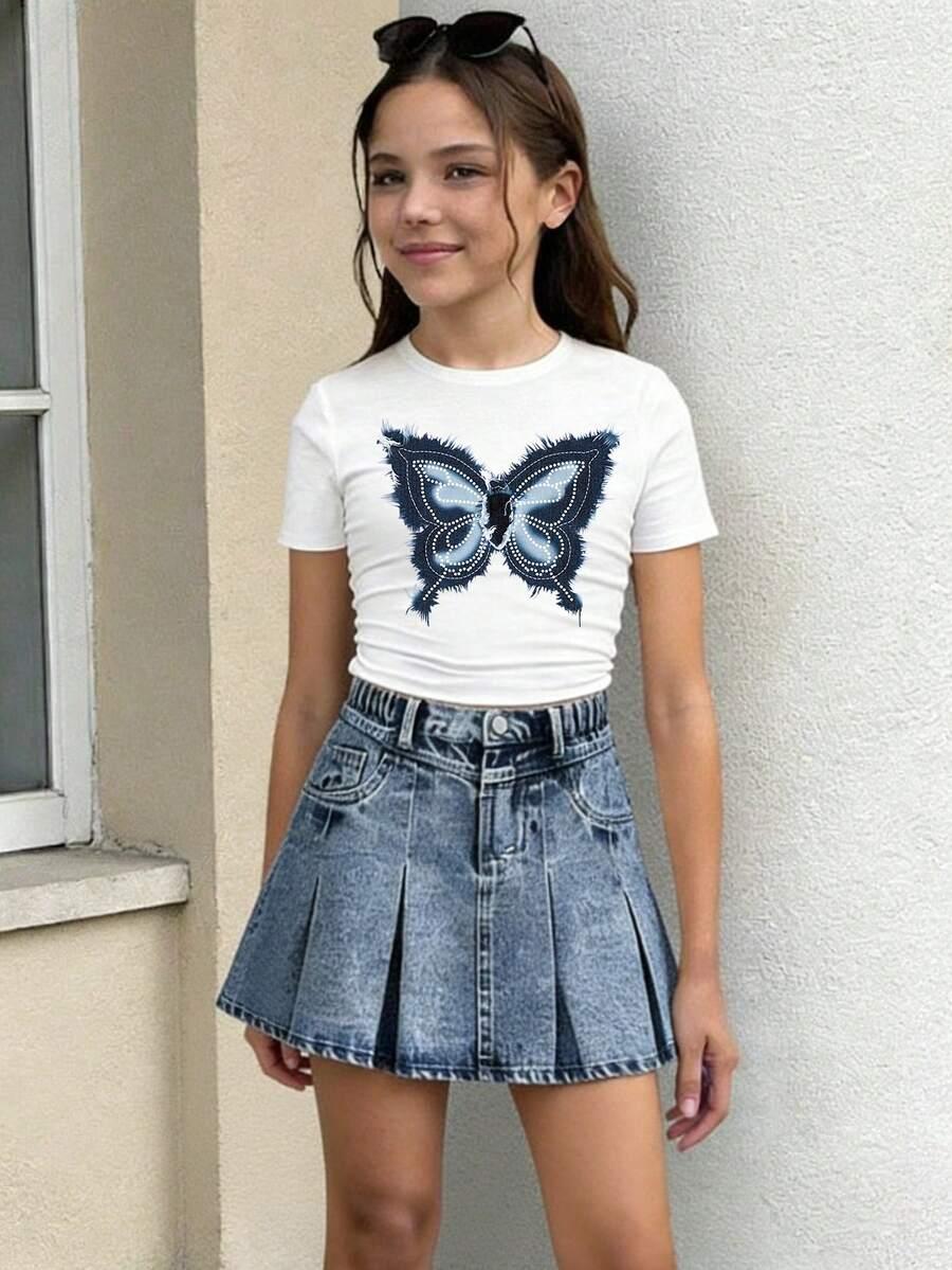 niebieska spódnica jeans
