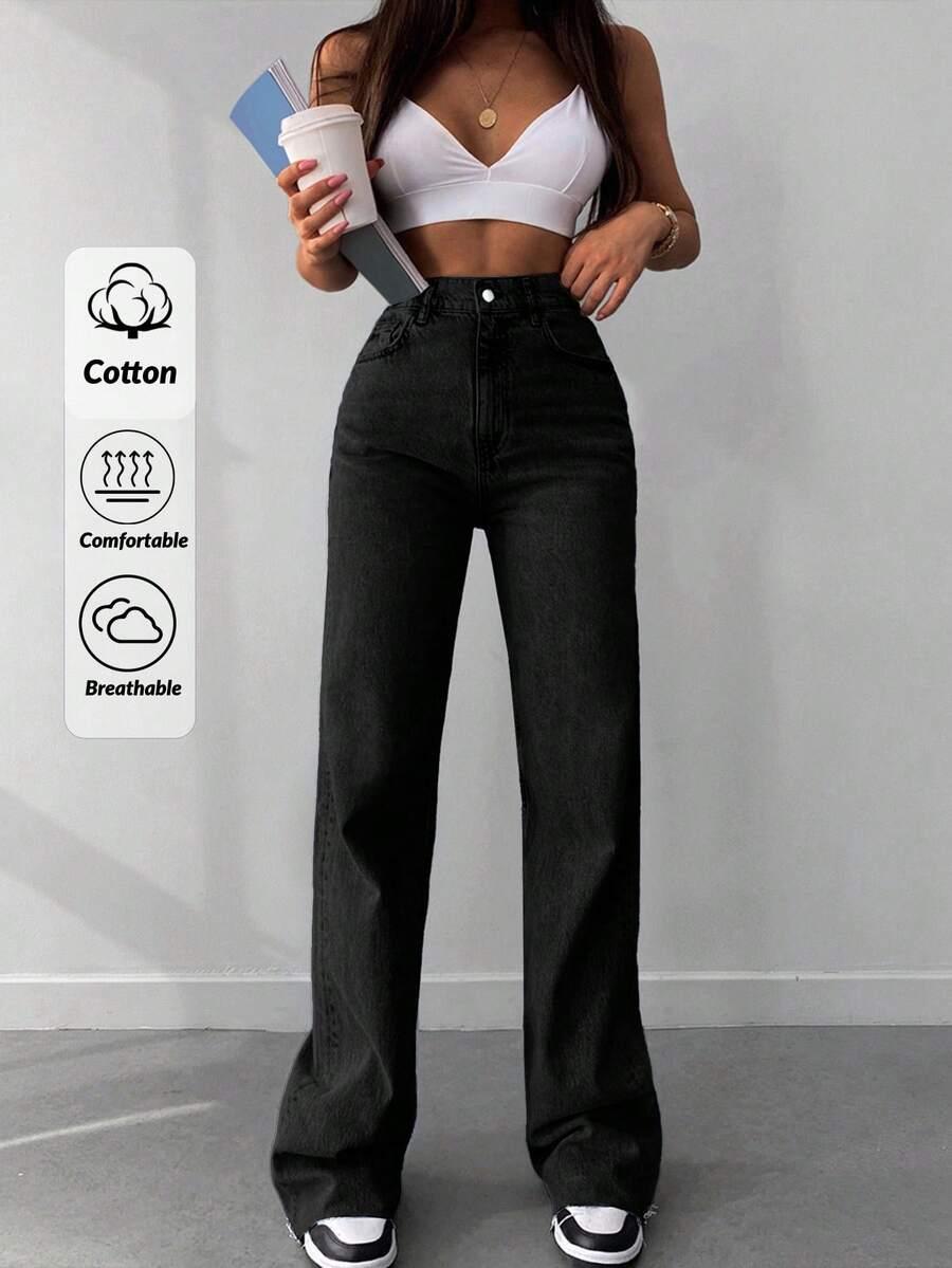 SPODNIE JEANS WYSOKI STAN