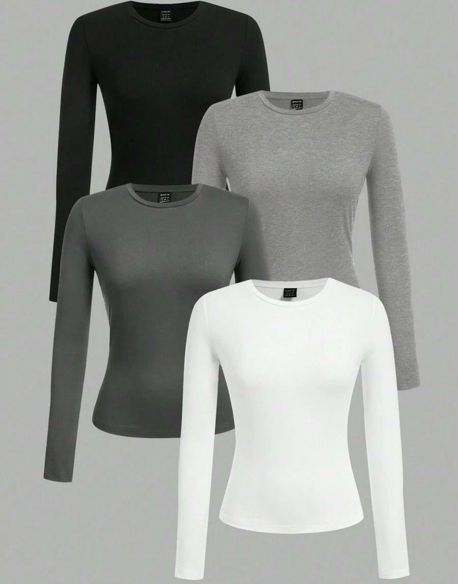 BLUZKA Z DŁUGIM RĘKAWEM 3-PACK