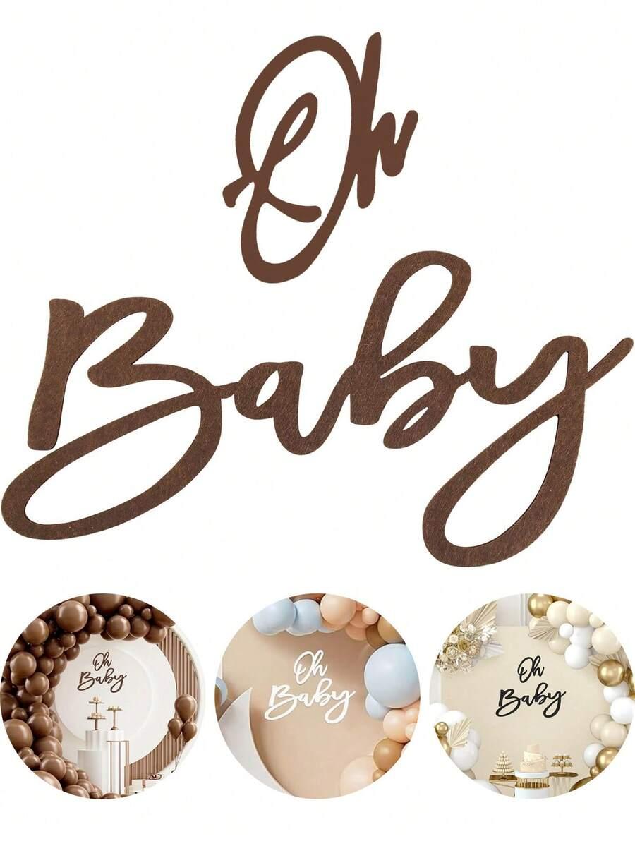 brązowy napis oh baby