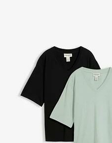 czarny t-shirt v-neck