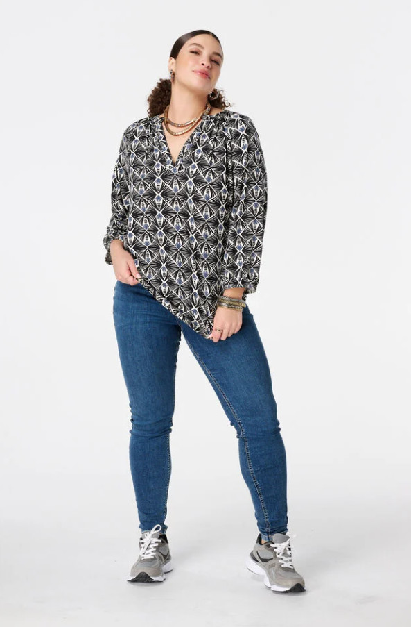 bluzka v-neck print