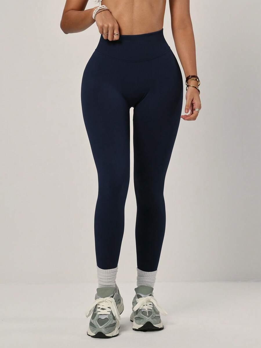 granatowe sportowe legginsy 